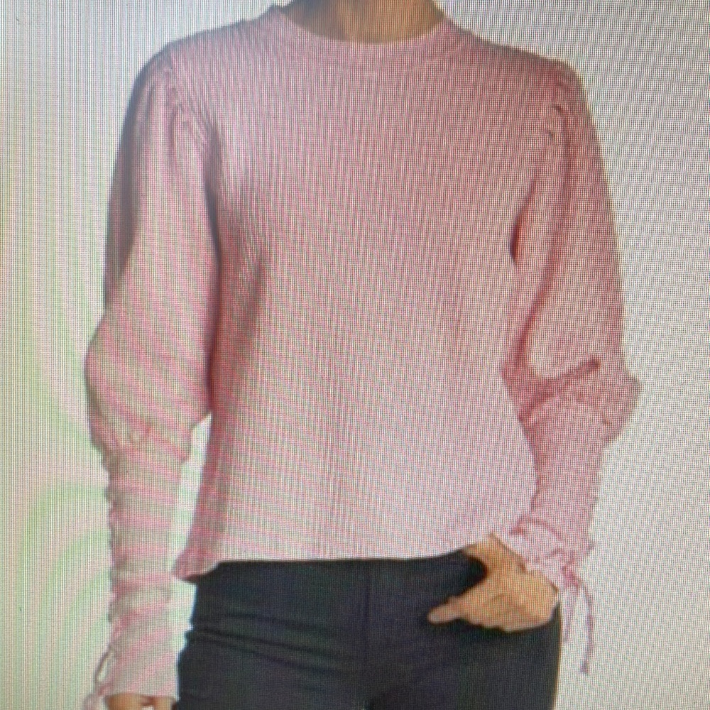 Free People Tasha Thermal Top Pink XS